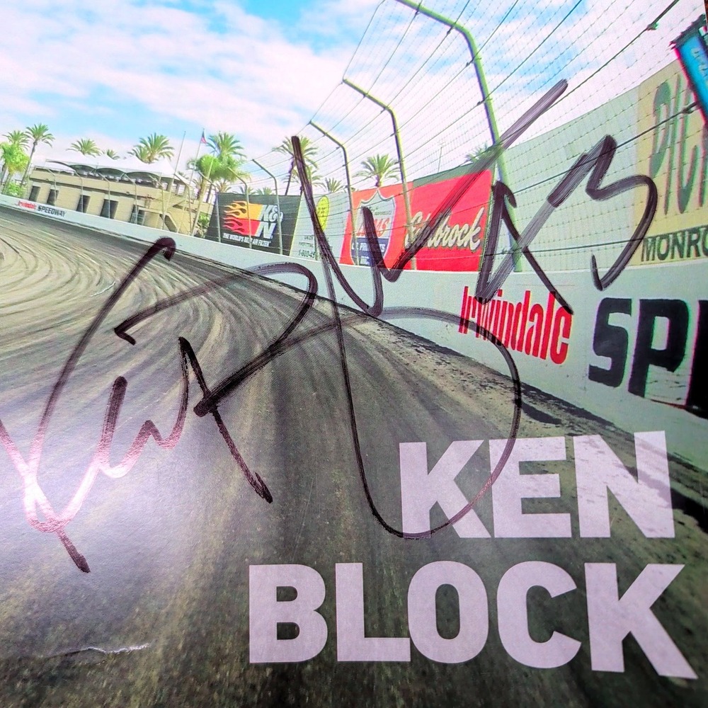 Ken Block Autographed GoPro Racing Poster Irwindale Speedway 18x12 Signed